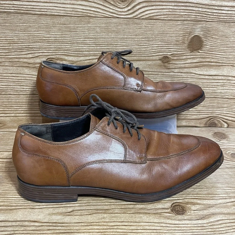 Cole Haan Grand.0s Dress Shoes Men's 10‎ 1/2M Apron Oxford Tan Style C23779 10.5